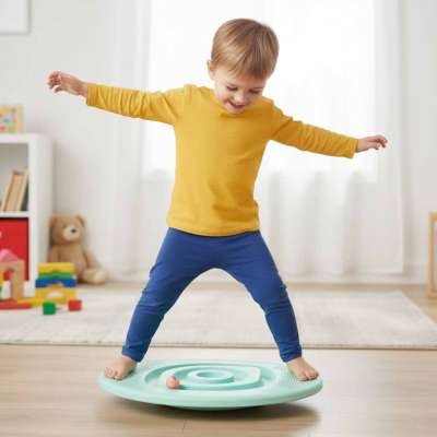 Balance board with ball maze for kids mint