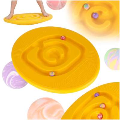 Balance board with ball maze for kids yellow