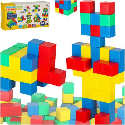 Bulding blocks magnetic cubic 64 el.