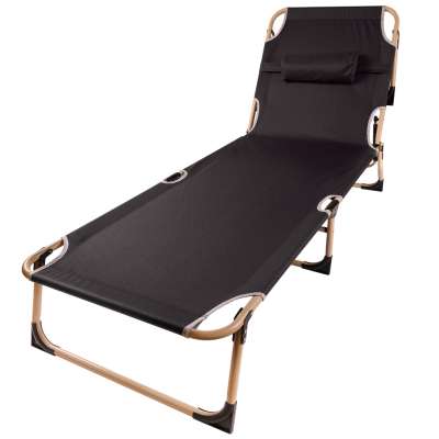 Camping bed folding 193 cm grey