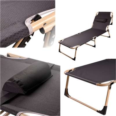 Camping bed folding 193 cm grey