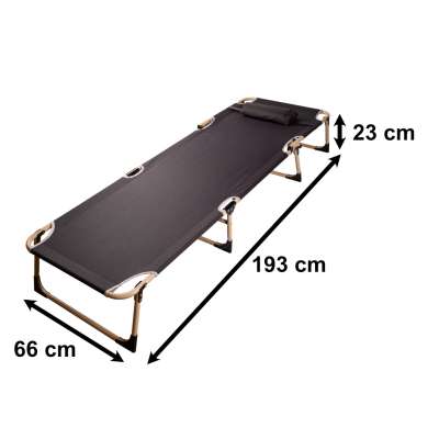 Camping bed folding 193 cm grey
