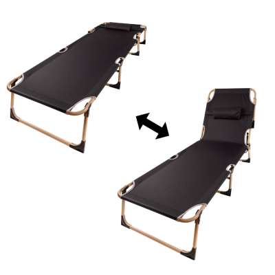 Camping bed folding 193 cm grey