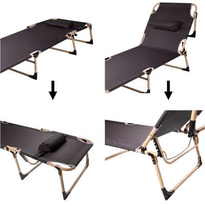 Camping bed folding 193 cm grey