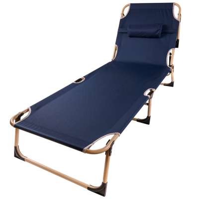 Camping bed folding 193 cm navy blue