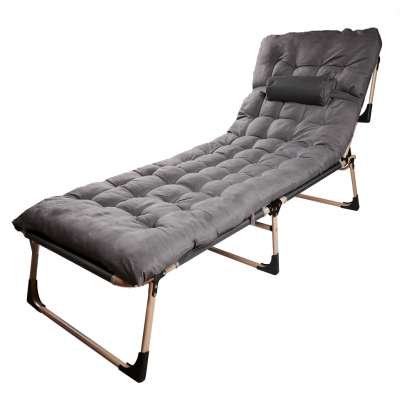 Camping bed with pillow 193 cm dark grey