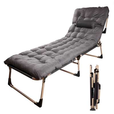 Camping bed with pillow 193 cm dark grey