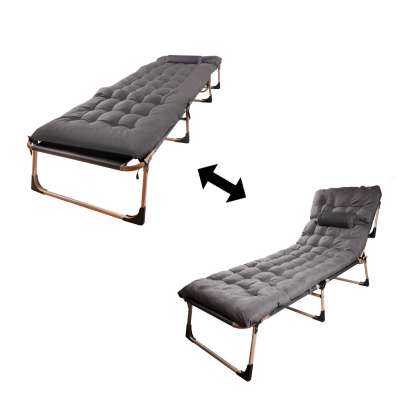 Camping bed with pillow 193 cm dark grey