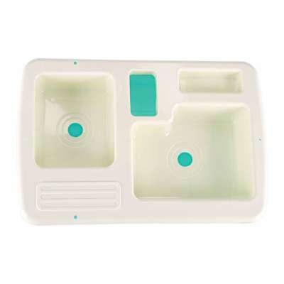 Children's dishwashing sink with accessories flies water blue