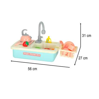 Children's sink with accessories XXL blue