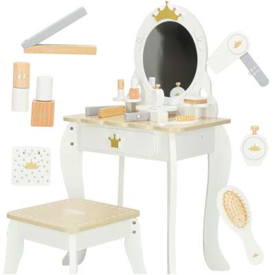 Children's wooden dressing table with accessories white