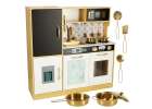 Children's wooden kitchen with fridge gold 1