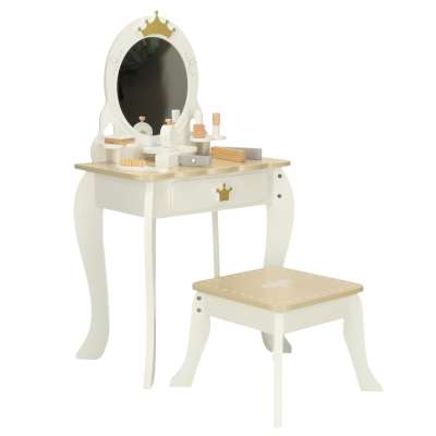Children's wooden toilette with accessories white
