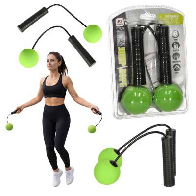 Cordless skipping rope free crossfit cardio fitness training with balls