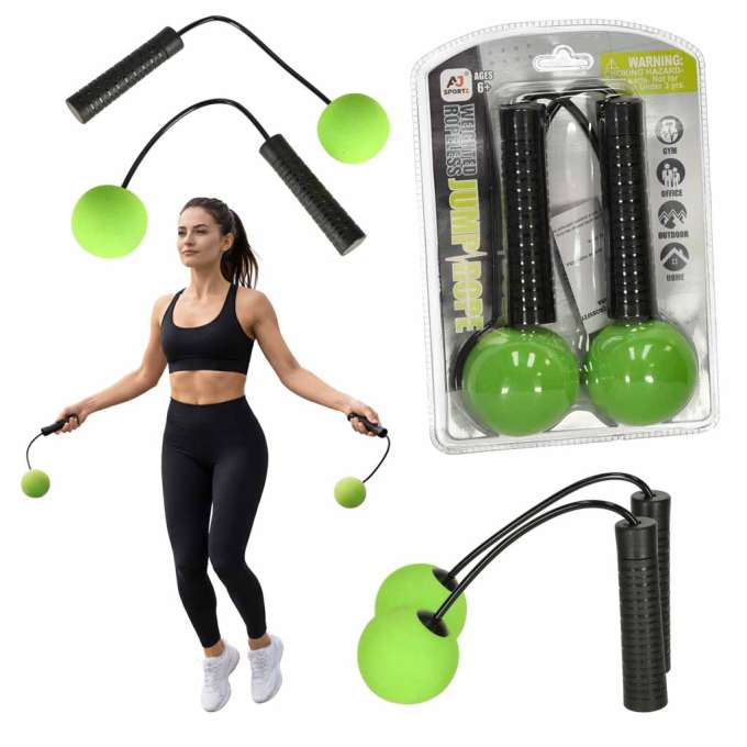 Cordless skipping rope free crossfit cardio fitness training with balls