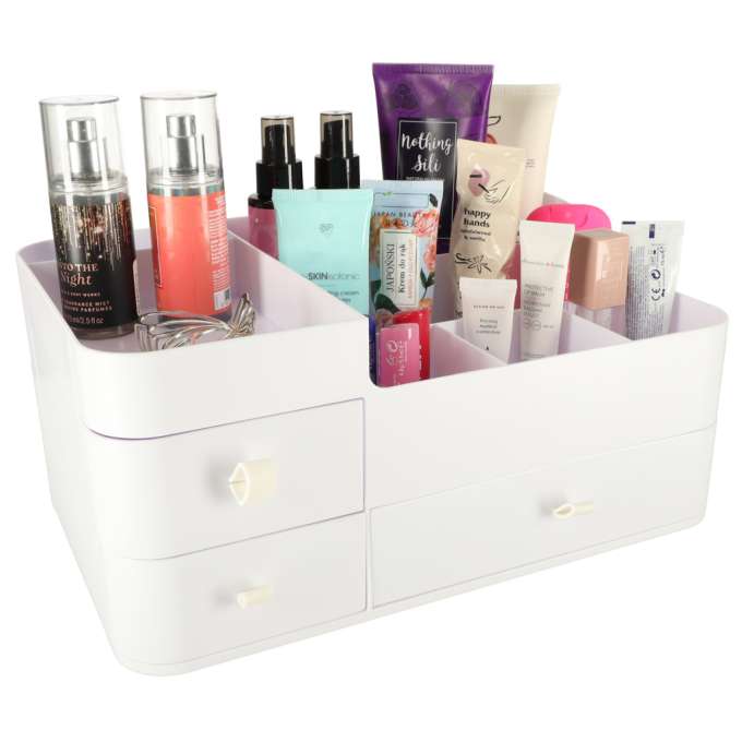 Cosmetics organizer for bathroom casket