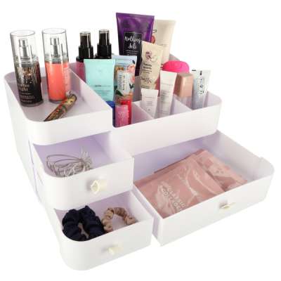 Cosmetics organizer for bathroom casket