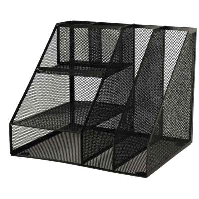 Desk organizer metal desk toolbox 6 compartments