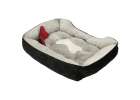 Dog bed 60x45x15cm white and black 4