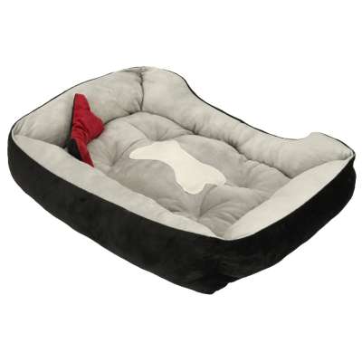 Dog bed 60x45x15cm white and black
