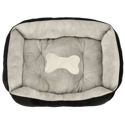 Dog bed 60x45x15cm white and black