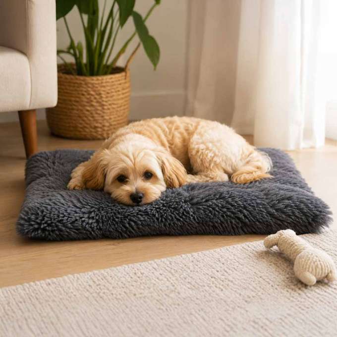 Dog bed mat 65x50cm dark grey