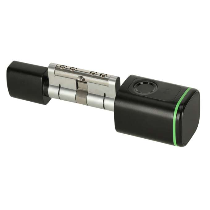 Door lock fingerprint cylinder black