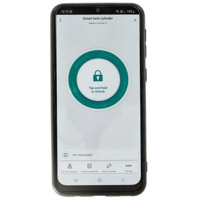 Door lock fingerprint cylinder black