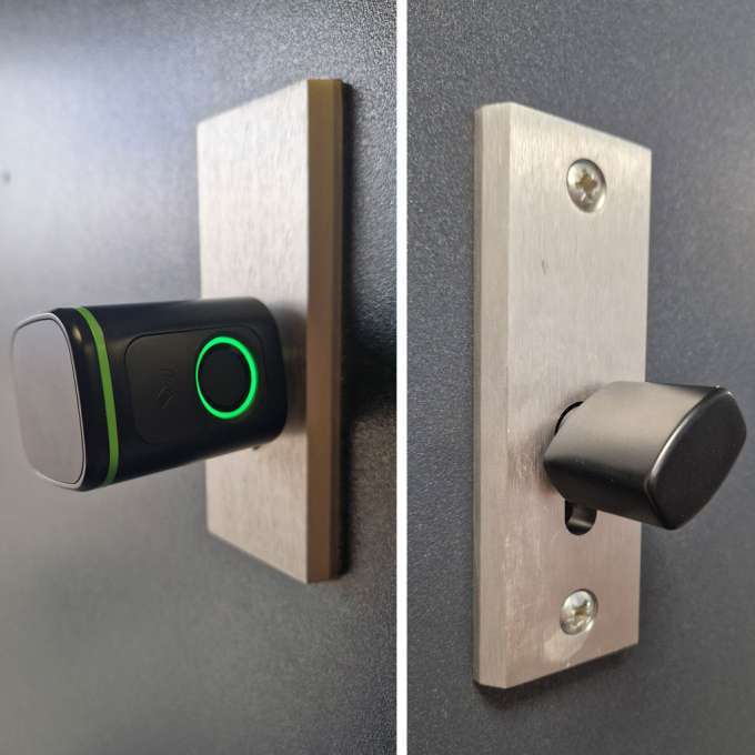 Door lock fingerprint cylinder black