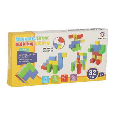 Educational magnetic cubic construction blocks 32 el.