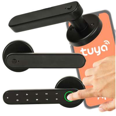 Electronic door lock fingerprint code handle bluetooth