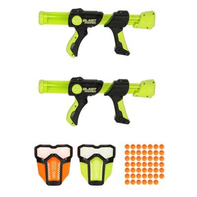 Foam ball blaster gun x2 with protective mask x2