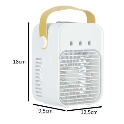 Klimatyzator klimator przenośny wentylator biurkowy nawilżacz 3w1 USB biały