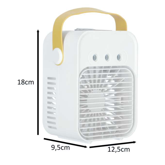 Klimatyzator klimator przenośny wentylator biurkowy nawilżacz 3w1 USB biały