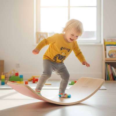 LULILO Ajlo children's felt rocker balance board pink