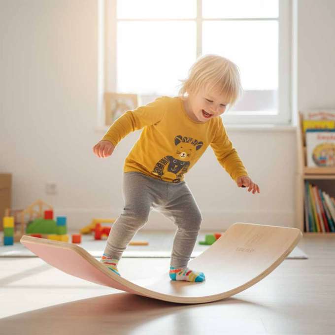 LULILO Ajlo children's felt rocker balance board pink