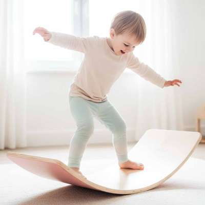 LULILO Ajlo children's felt rocker balance board pink