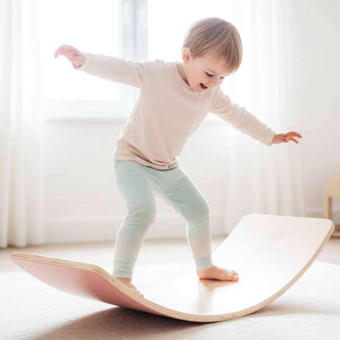 LULILO Ajlo children's felt rocker balance board pink