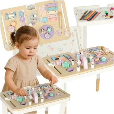 LULILO LUDO sensory wooden table pink