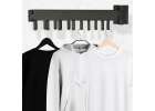 Laundry drying rack wall mounted folding telescopic black 12 hooks 90cm 9