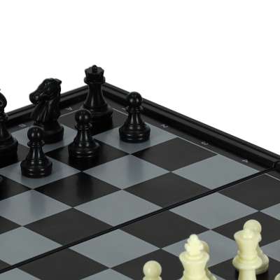 Magnetic chess checkers puzzle game