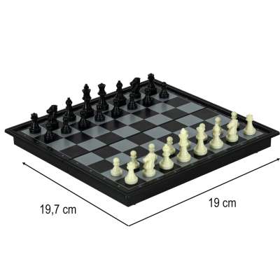 Magnetic chess checkers puzzle game