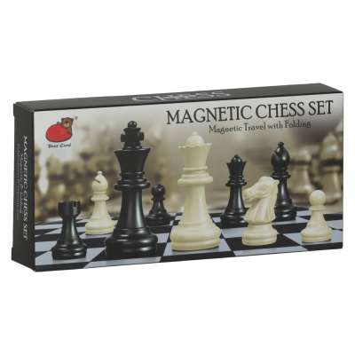Magnetic chess checkers puzzle game