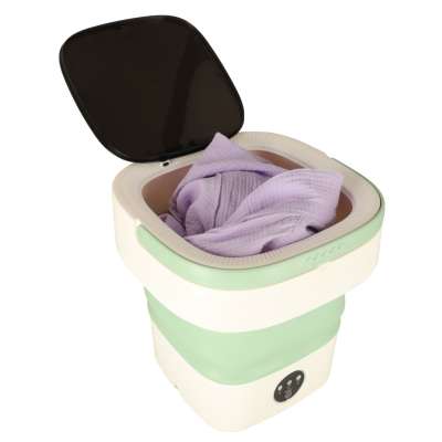 Mini portable washing machine folding 12L green