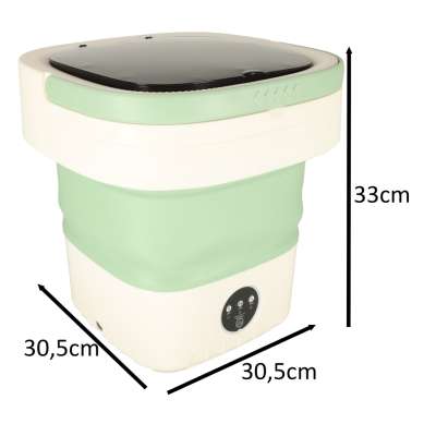 Mini portable washing machine folding 12L green