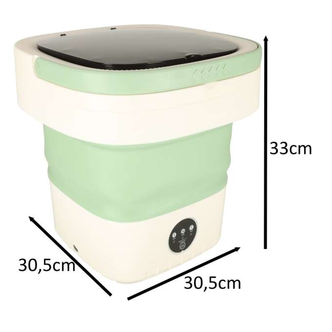 Mini portable washing machine folding 12L green