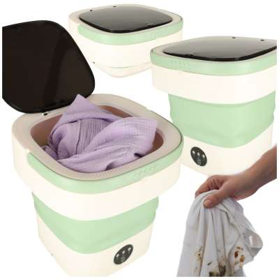 Mini portable washing machine folding 12L green