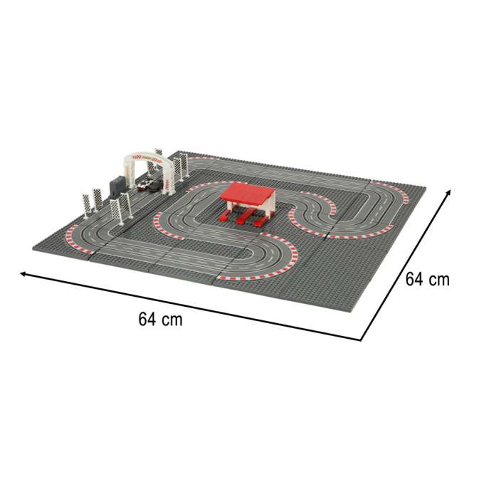 Police car racing track 64x64cm