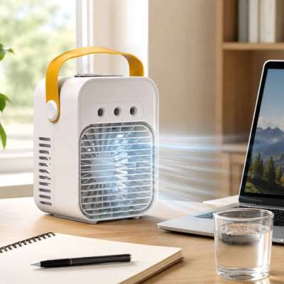 Portable air conditioner desktop mini water-based 3-in-1 USB LED