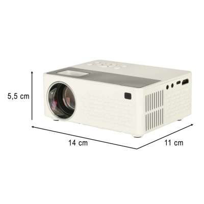 Projektor rzutnik przenośny LED TFT LCD 16:9 1920x1080 USB 20W biały
